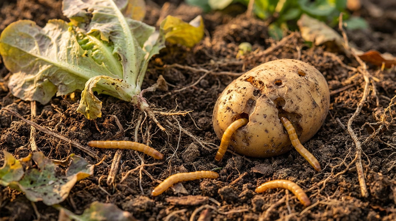 Obraz Wireworm: Niezawodnie rozpoznaj szkodnika i jego szkody