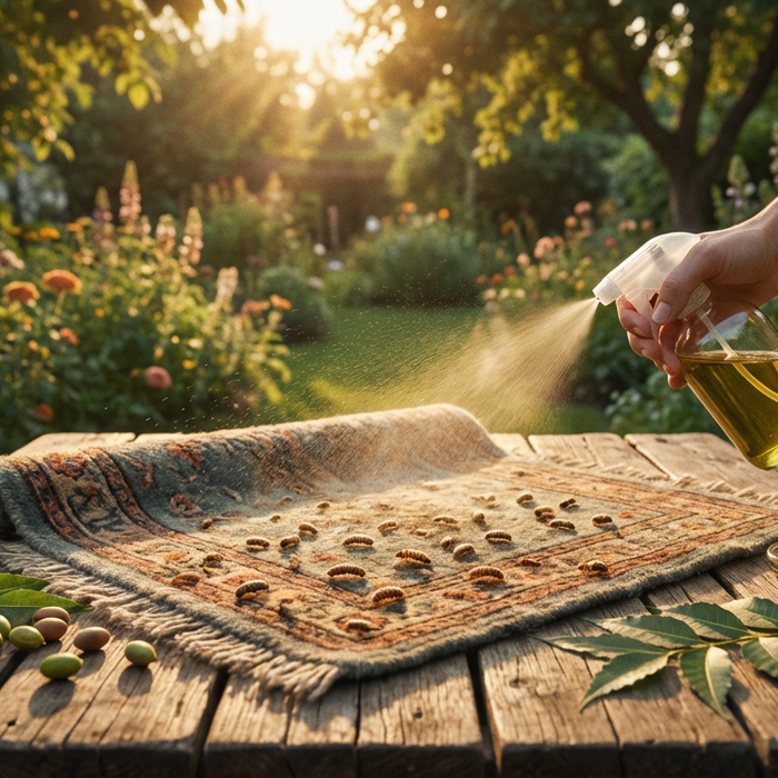 Olejek neem przeciwko chrząszczom dywanowym: naturalna kontrola larw