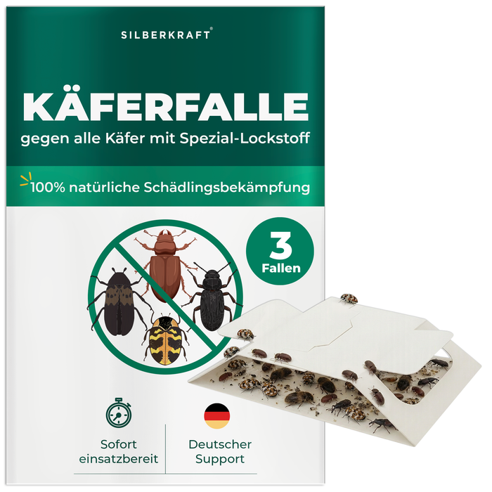 Käferfalle gegen diverse Käfer mit Spezial-Lockstoff - Silberkraft