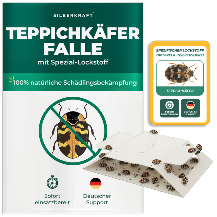 Teppichkäferfalle mit Spezial-Lockstoff - Silberkraft