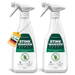 Wiele widoków butelki Silberkraft Stink Bug Spray, aby pokazać produkt z różnych perspektyw.