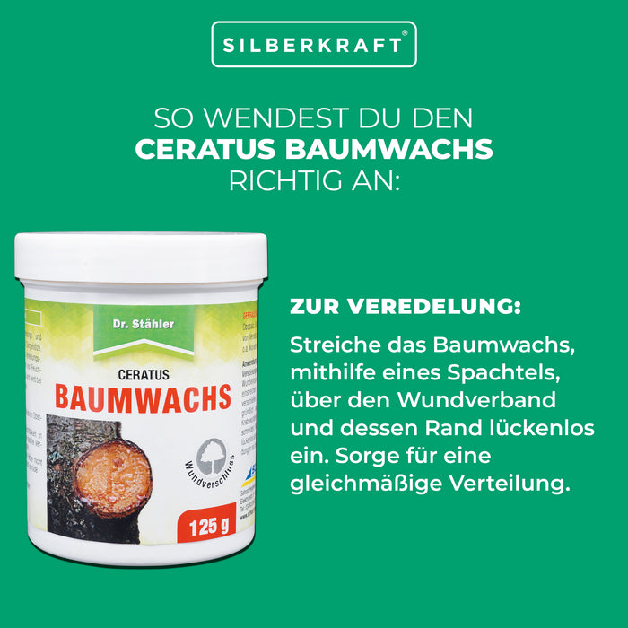 Ceratus Baumwachs: ideales Veredlungs- und Wundverschlussmittel für Obst- und Ziergehölze - Silberkraft