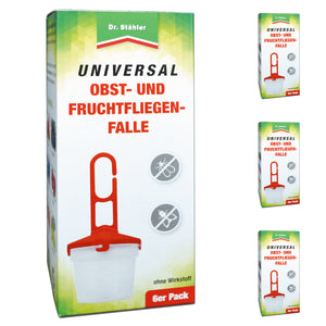 Universal Obst- und Fruchtfliegenfalle - Zum Befüllen mit einem Lockstoff gegen Fruchtfliegen - Silberkraft
