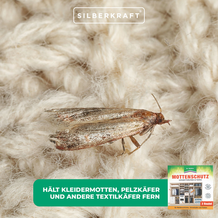 Effektiver Mottenschutz: Duftbeutel gegen Fraßschäden an Kleidung & Textilien - Silberkraft
