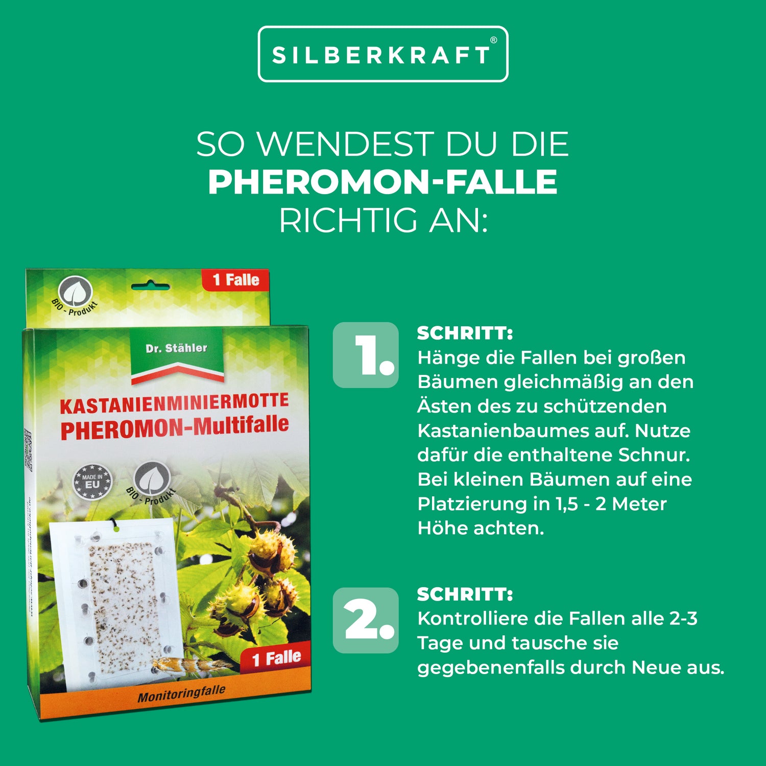 Effektive Kastanienminiermotten-Pheromon-Multifalle für alle Kastanienarten - Silberkraft