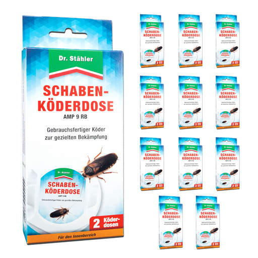 Schaben-Köderdose für Innenräume gegen die deutsche Schabe, gemeine Küchenschabe und Amerikanische Großschabe - Silberkraft