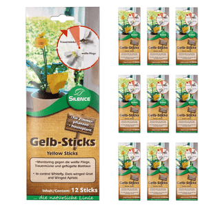 Silence Gelb-Sticks: Effektives Monitoring gegen die weiße Fliege, Trauermücke und Blattlaus - Silberkraft
