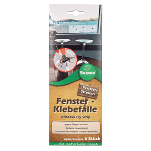 Silence Fenster-Klebefalle: Wirksame Fliegenfalle für Fenster mit transparenter Optik - Silberkraft