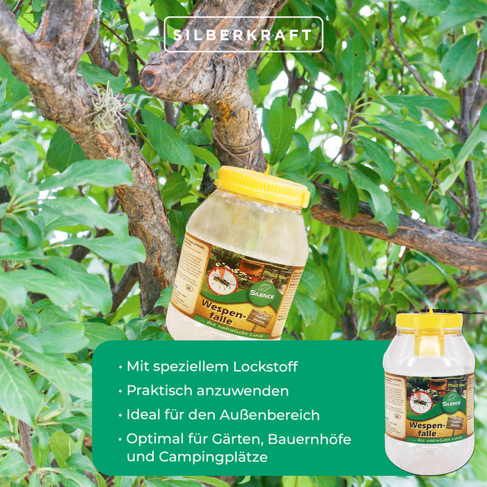 Silence Wespenfalle: gebrauchsfertiger Lockduft zum optimalen Wespenschutz - Silberkraft