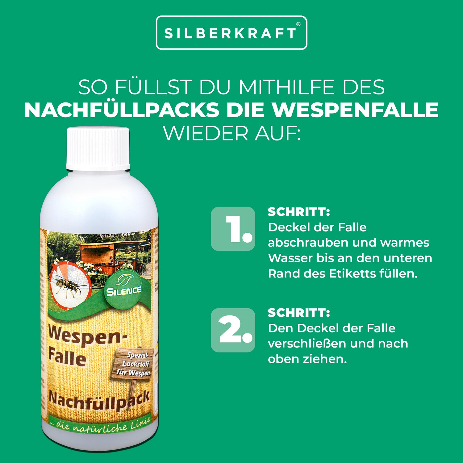 Nachfüllpack Silence Wespenfalle: Wirksamer Schutz vor lästigen Wespen - Silberkraft