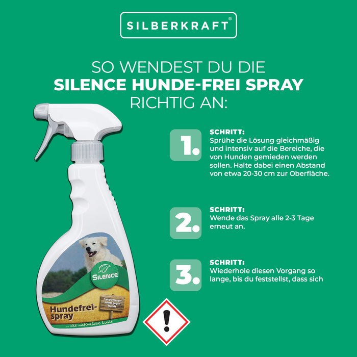 Silence Hundefrei-Spray: Vergrämungsmittel gegen Hunde - Silberkraft