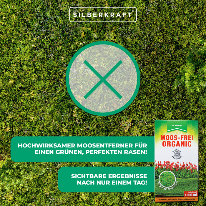 Moos-Frei Organic: Hochwirksamer Moosentferner für einen grünen, perfekten Rasen - Silberkraft
