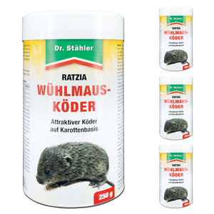Wühlmausköder Ratzia: Effektiver Wühlmausköder auf Karottenbasis - Silberkraft