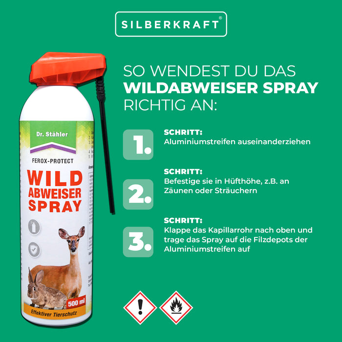 Wildabweiser Spray - Schutz vor Wildtieren auf dem Grundstück - Silberkraft
