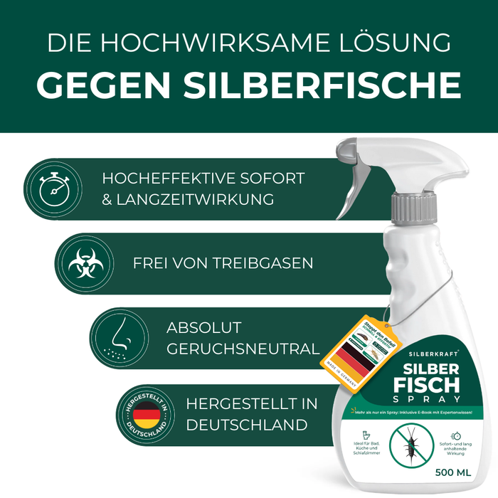 Silberfisch Spray 500ml inkl. E-Book - Silberkraft