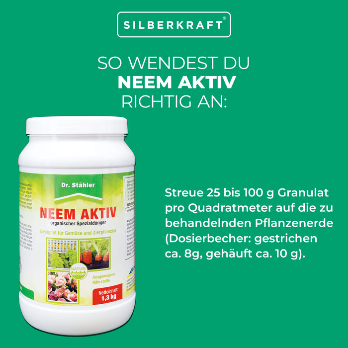 Neem Aktiv: Spezialdünger-Granulat für Gemüse und Zierpflanzen - Silberkraft