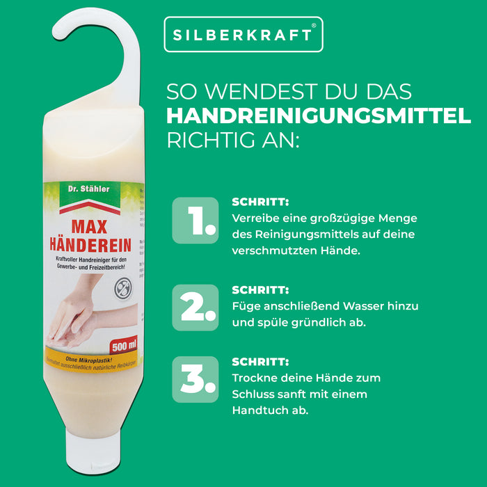 Max Hands Clean: Wysoce skuteczny środek do mycia rąk z efektem peelingu - Silberkraft