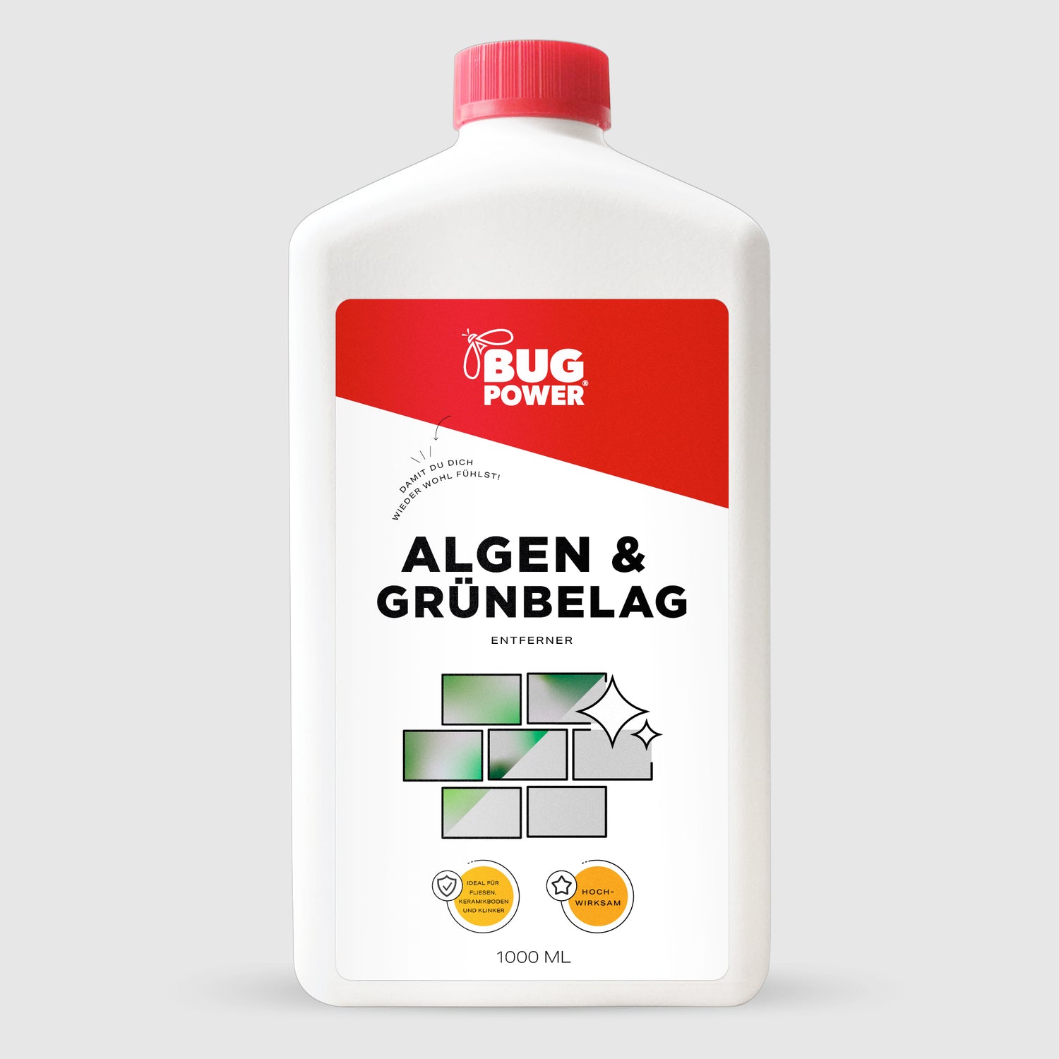 Profesjonalny środek do usuwania glonów i zielonych osadów - płynny koncentrat do czyszczenia schodów kamiennych i płytek - odpowiedni do szerokiej gamy powierzchni