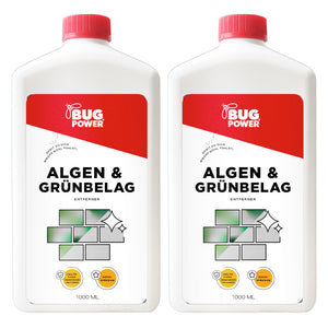 Profi Algen und Grünbelag Entferner - Flüssigkonzentrat für die Reinigung von Steintreppen & Fließen - für verschiedenste Oberfläche geeignet - Silberkraft