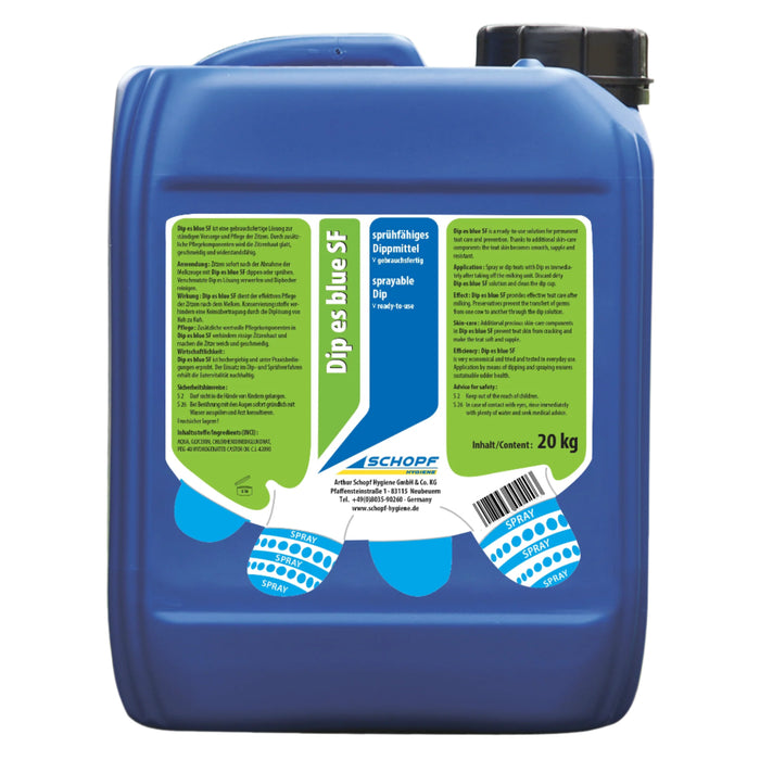 Dip es blue SF: sprühfähiges Pflege-Dippmittel für widerstandsfähige Zitzen - Silberkraft
