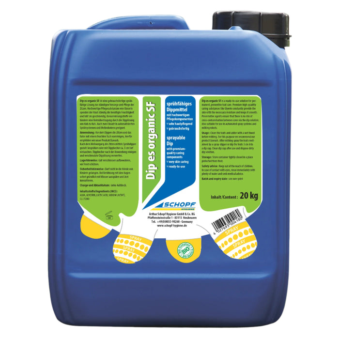Dip es organic SF: Filmbildendes, sprühfähiges Dippmittel für Zitzen - Silberkraft