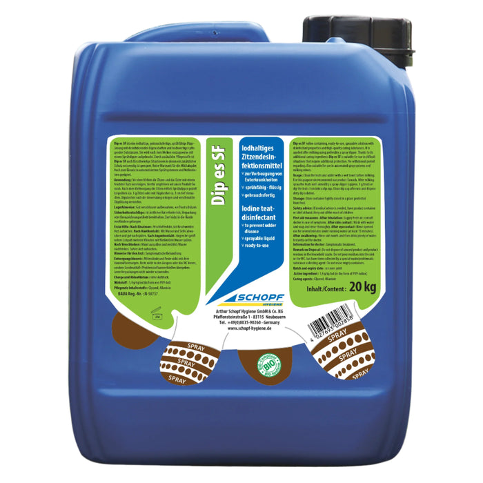 Dip es SF: Sprühfähiges Dippmittel auf Jodbasis zur effektiven Zitzendesinfektion - Silberkraft