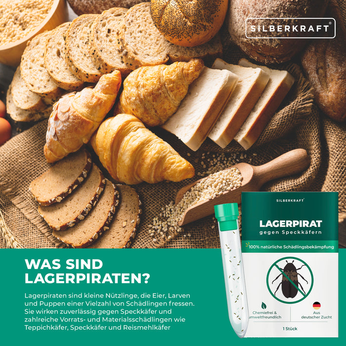 Lagerpirat zur Bekämpfung von Speckkäfern, Teppichkäfer & Vorratsschädlingen Lagerpiraten - Silberkraft