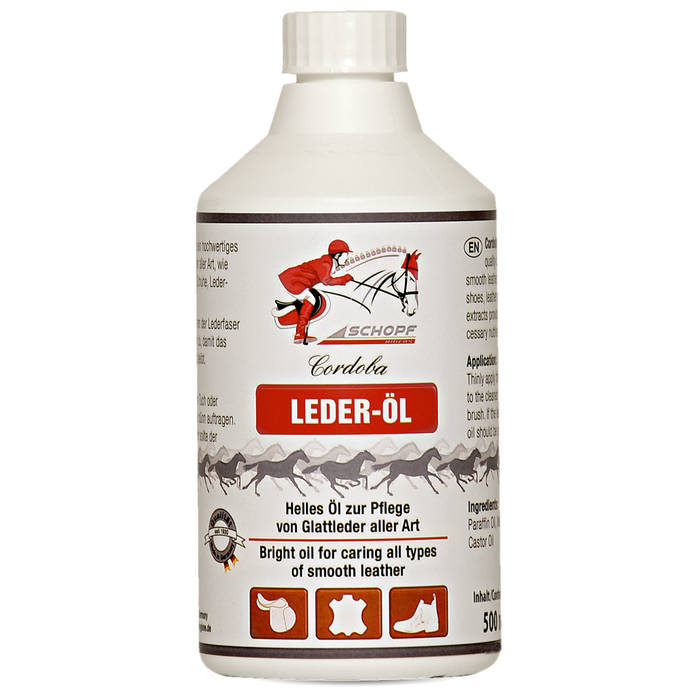 Hochwertiges Leder-Öl für Pferdesättel, Zaumzeug und Reiterstiefel - Silberkraft