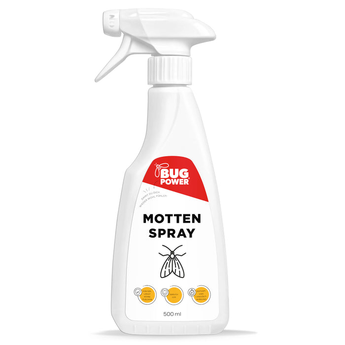 Spray na mole BugPower na mole odzieżowe i spożywcze - z efektem powalającym - srebrna moc