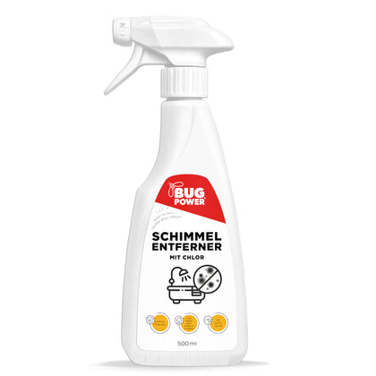 Schimmelentferner Spray mit Chlor - für Fliesen, Fugen, Wände & Decken Schimmel Entferner Aktiv Chlor - Silberkraft