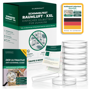 Schimmeltest Raumluft XXL – 10x Schimmel Selbsttest für Zuhause - Silberkraft