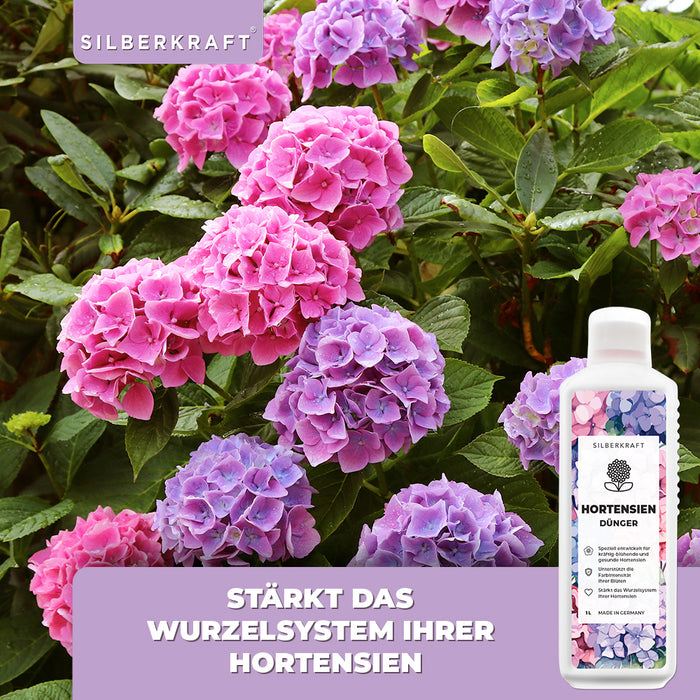 Nawóz do hortensji - Mineralny nawóz płynny NPK z azotem - Nawóz do hortensji - Nawóz do hortensji makrophylla - Silberkraft