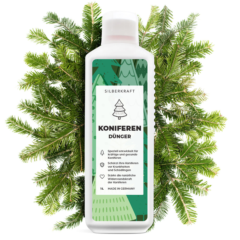 Koniferen Dünger - Mineralischer NPK Flüssigdünger mit Stickstoff - Dünger für Koniferen - Thuja düngen - Silberkraft