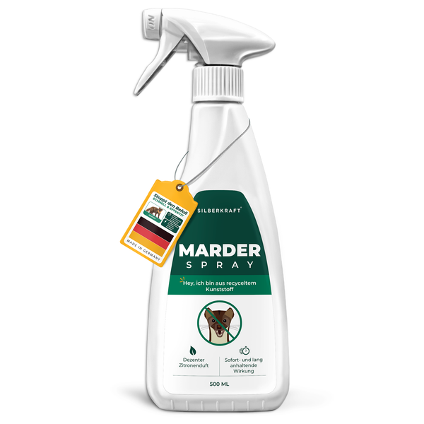 Silberkraft spray na kuny 500ml – wysoce skuteczny spray na kuny zapewniający natychmiastową i długoterminową ochronę. Idealny do samochodu, strychu, garażu i ogrodu. Subtelny zapach cytryny