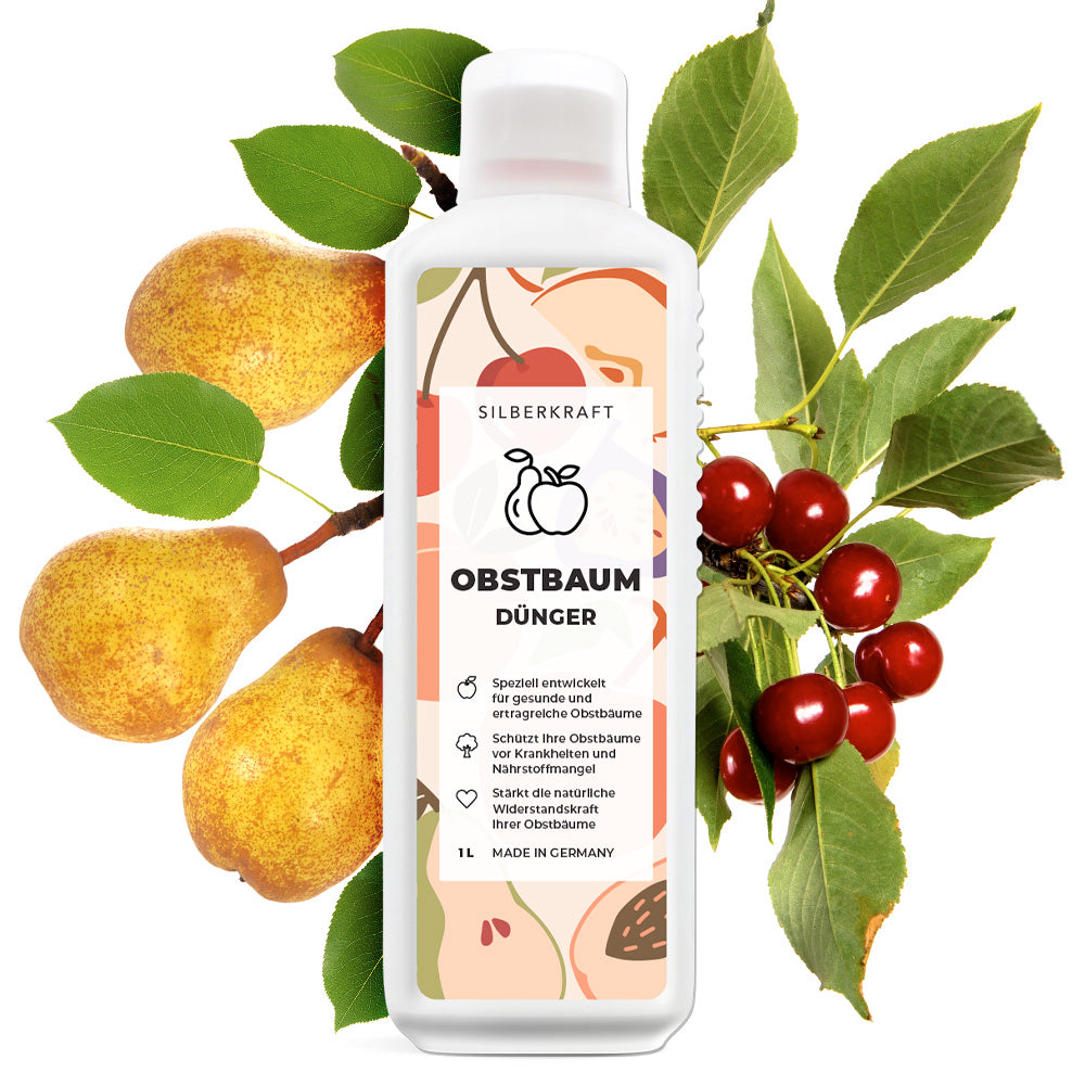 Obstbaumdünger - Mineralischer NPK Flüssigdünger mit Stickstoff - Dünger für Obstbäume - Apfelbäume und Kirschbäume düngen - Silberkraft