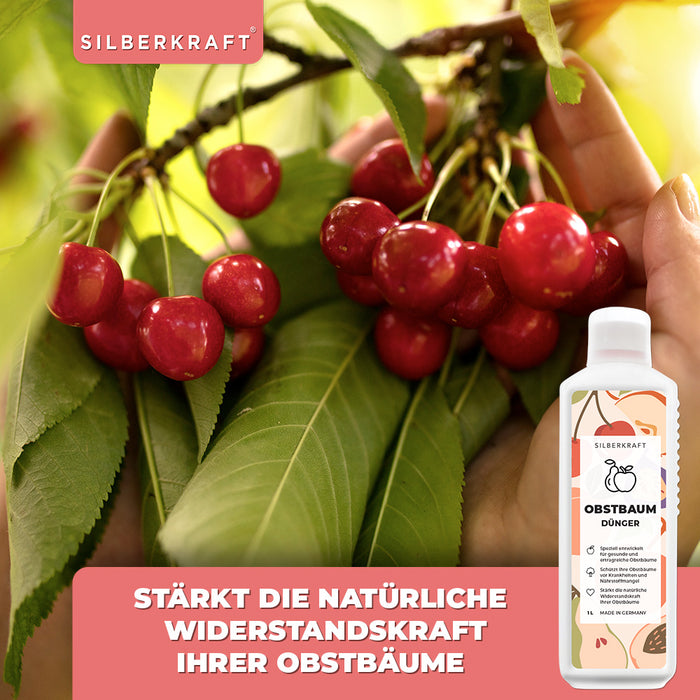 Obstbaumdünger - Mineralischer NPK Flüssigdünger mit Stickstoff - Dünger für Obstbäume - Apfelbäume und Kirschbäume düngen - Silberkraft
