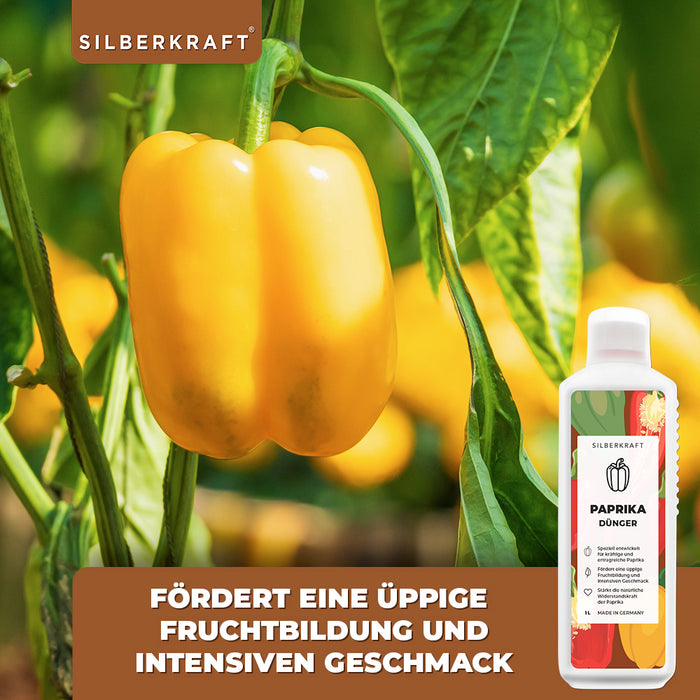 Paprika Dünger - Mineralischer NPK Flüssigdünger mit Stickstoff - Dünger für Paprika - Tomatendünger - Silberkraft