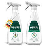 Doppelpack Silberkraft Wespenspray 500 ml – effektiver Schutz gegen Wespen, Verpackung aus recyceltem Kunststoff, angenehmer Zitronenduft.