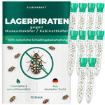 Silberkraft Lagerpiranten przeciwko chrząszczom muzealnym i chrząszczom gabinetowym - naturalne pożyteczne owady do bezchemicznego zwalczania chrząszczy muzealnych w gospodarstwie domowym, z niemieckiej hodowli, 10 x 30 Lagerpiranten w tubie