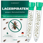 Silberkraft lager piraci przeciwko chrząszczom ryżowym, naturalne pożyteczne owady do bezchemicznego zwalczania chrząszczy zbożowych w gospodarstwie domowym, z niemieckiej hodowli, 2x 30 piratów lagerowych w tubce
