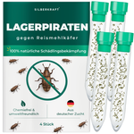 Silberkraft lager piraci przeciwko chrząszczom ryżowym, naturalne pożyteczne owady do bezchemicznego zwalczania chrząszczy mącznych w gospodarstwie domowym, z niemieckiej hodowli, 4x 30 piratów lagerowych w tubie