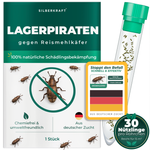 Silberkraft lager piraci przeciwko chrząszczom ryżowym, naturalne pożyteczne owady do bezchemicznego zwalczania chrząszczy zbożowych w gospodarstwie domowym, z niemieckiej hodowli, 30 piratów lagerowych w tubie