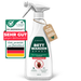 Silberkraft Bettwanzenspray 500 ml – Vorderansicht der Sprühflasche mit Siegel „Sehr gut gegen Bettwanzen“, von Experten in Deutschland entwickelt, hochwirksam mit Sofort- und Langzeitwirkung und dezentem Zitronenduft, Flasche aus recyceltem Kunststoff.