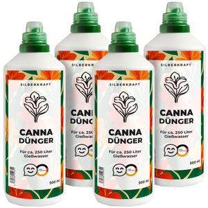 Cannadünger – Mineralischer NPK Flüssigdünger mit Stickstoff – Dünger für Canna (Blumenrohr) – Exoten- & Gartenpflanzen-Dünger - Silberkraft