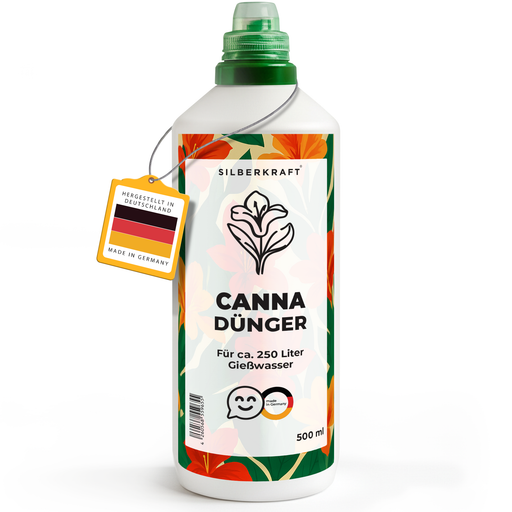 Cannadünger – Mineralischer NPK Flüssigdünger mit Stickstoff – Dünger für Canna (Blumenrohr) – Exoten- & Gartenpflanzen-Dünger - Silberkraft