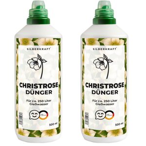 Christrosendünger – Mineralischer NPK Flüssigdünger mit Stickstoff – Dünger für Christrosen (Helleborus) – Winterblüher-Dünger - Silberkraft