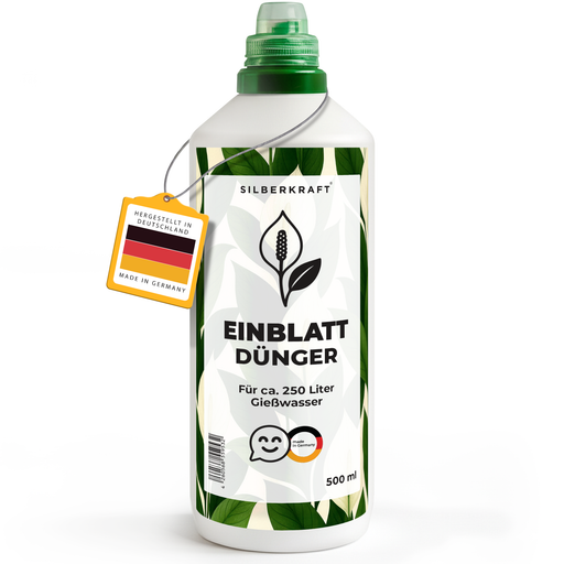 Einblattdünger – Mineralischer NPK Flüssigdünger mit Stickstoff – Dünger für Einblatt (Spathiphyllum) – Zimmerpflanzen-Dünger - Silberkraft
