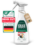 Silberkraft Grasmilben-Ex-Spray für Hund und Katze, 500 ml Sprühflasche mit grün-weißem Etikett, Gütesiegel „Sehr gut gegen Grasmilben“ und Anhänger „Extra Stark Sofortwirkung“ – hochwirksames Mittel mit dezentem Zitronenduft, hergestellt in Deutschland