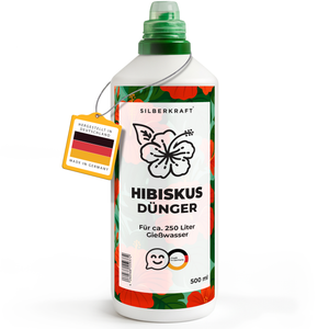 Hibiskusdünger – Mineralischer NPK Flüssigdünger mit Stickstoff – Dünger für Hibiskus – Gartenhibiskus- & Zimmerhibiskus-Dünger - Silberkraft