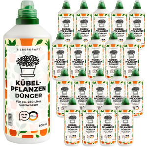 Kübelpflanzendünger – Mineralischer NPK Flüssigdünger mit Stickstoff – Dünger für Kübelpflanzen – Balkon- & Terrassenpflanzen-Dünger - Silberkraft